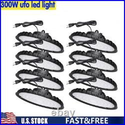 8 Pack 300W UFO LED High Bay Light Industrial Commercial Factory Warehouse Light