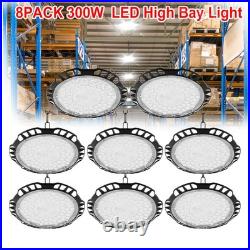 8 Pack 300W UFO Led High Bay Light Commercial Industrial Warehouse Shop Lights