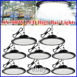8 Pack 300W UFO Led High Bay Light Commercial Warehouse Factory Lighting Fixture