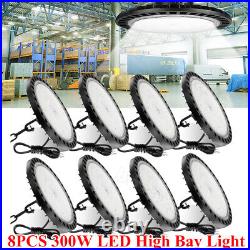 8 Pack 300W UFO Led High Bay Light Factory Warehouse Commercial Led Shop Lights