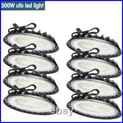 8 Pack 300W UFO Led High Bay Light Shop Warehouse Factory Commercial Industrial