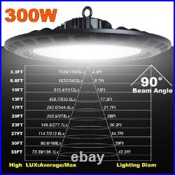 8 Pack 300W UFO Led High Bay Lights Commercial Lighting Fixture 6500K Cold White