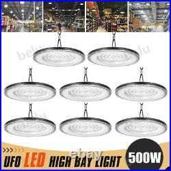 8 Pack 500W UFO Led High Bay Light Commercial Warehouse Factory Lighting Fixture