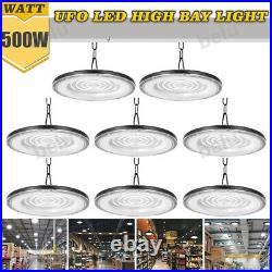 8 Pack 500W UFO Led High Bay Light Commercial Warehouse Factory Lighting Fixture
