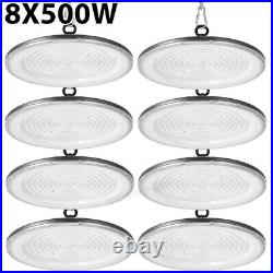 8 Pack 500W UFO Led High Bay Light Warehouse Factory Commercial Light Fixtures