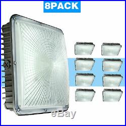 8 Pack 70W Square LED Canopy Lights 250-400W HPS/MH Replaces, 110V to 277V Input