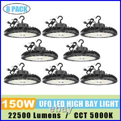 8 Pack LED High Bay Light 150W, 22500lm High Bay Led Lights (650W MH/HPS Equiv.)