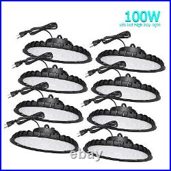 8 Pcs 100W UFO Led High Bay Light Industrial Commercial Garage Gym Shop Light