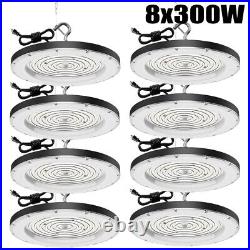 8x300W UFO LED High Bay Light Garage Warehouse Industrial Commercial Fixture US