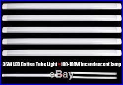 8x 4FT 1200mm LED Linkable Batten Tube Light Wide Wall Ceiling Panel Lamps 36W