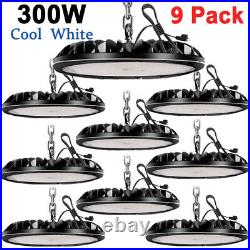 9 Pack 300W UFO LED High Bay Light Shop Industrial Factory Warehouse Commercial