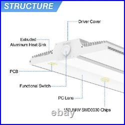 Adjustable 400W LED High Bay Shop Light 2.2FT LED Linear High Bay Lights 60000LM