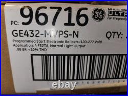 BOX-10 -GE432-MVPS-N UltraStart Electronic T8 4 Bulb Fluorescent Ballast 96716