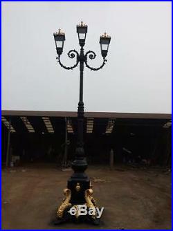 Beautiful Victorian Style Cast Iron 17' 3 Arm Street Light Nd1