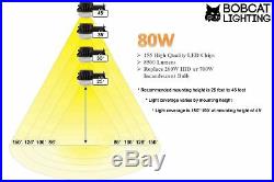 Bobcat 80W LED Area Light Dusk to Dawn Photocell Included, 5000K Daylight, 85
