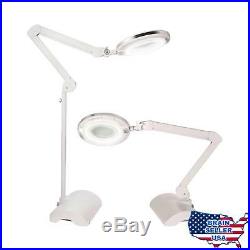 Brightech LightView Pro 2-in-1 Dimmable LED Magnifying Desk and Floor Lamp Lig