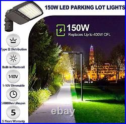CINOTON 150W LED Parking Lot Light with Slip Fit Mount400W HID Replacement, UL
