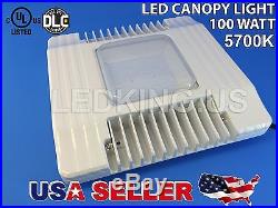 Canopy 100W LED Light Drop Lens Gas Station Warehouse Highbay 5700K UL/DLC 10yr
