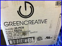 Case of 25 Green Creative 58274, 4' Tube, 11.5W LED T8 4000K, Cool White Bulbs