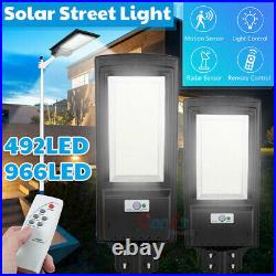 Commercial 1500000LM LED Solar Street Lights Outdoor Dusk to Dawn Road Lamp+Pole