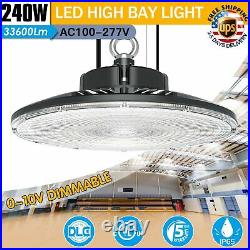 Commercial 240W LED Shop Lights Industrial Warehouse Garage UFO High Bay Lights