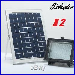Commercial 2 Pack Bizlander 108 LED Solar Powered Flood Light for Shop Sign