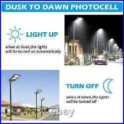 Commercial 320W LED Parking Lot Light 44800LM Dusk To Dawn Shoebox Pole Lights