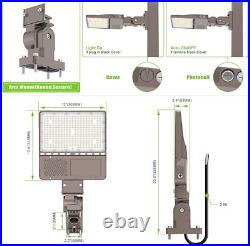 Commercial LED Parking Lot Lights, 150W 22500Lumens with Dusk to Dawn Photocell