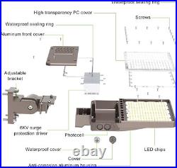 Commercial LED Parking Lot Lights, 150W 22500Lumens with Dusk to Dawn Photocell
