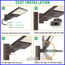 Commercial LED Parking Lot Lights Outdoor Shoebox Street Lighting Dusk to Dawn