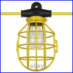 Contractor Grade 100' Construction Temp Work String Lights 10 Lamp NEW 1275525