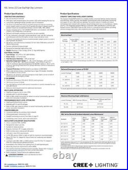 Cree Kbl-b-uv-18l-50k-8-ul-10v Led Highbay Fixture 18k Lum 120-277v New 1732767
