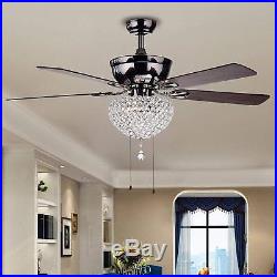 Crystal Ceiling Fan Kit Light Fixture Lamp Crystals 52 Inch Chandelier Lighting