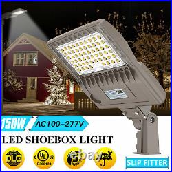DLC 150W LED Parking Lot Light Outdoor Commercial Shoebox Street Ligtting 5000k