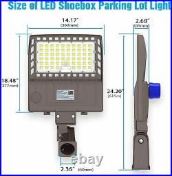 DLC 200W LED Parking Lot Light Dusk to Dawn Commercial Street Shoebox Pole Lamp