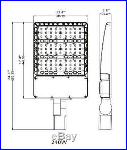 DLC 240WATT LED Shoebox Pole Light Replace 1000W MH Tennis Court Lighting 5700K