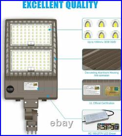 DLC 320W LED Shoebox Light Commercial Parking Lot Street Area Lighting Arm Mount