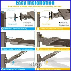 DLC 320W LED Shoebox Light Commercial Parking Lot Street Area Lighting Arm Mount