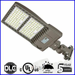 DLC 320W LED Shoebox Light Commercial Parking Lot Street Area Lighting Arm Mount