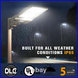 DLC 320W LED Shoebox Light Commercial Parking Lot Street Area Lighting Arm Mount
