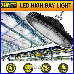 DLC Commercial 240W UFO LED High Bay Shop Light Warehouse Industrial Lamp 5000K