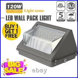 DLC LED Wall Pack Light 120W Photocell Dusk to Dawn Commercial Industrial 5000K