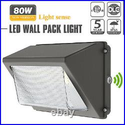 DLC LED Wall Pack Light 80W Photocell Dusk to Dawn Commercial Industrial 5000K