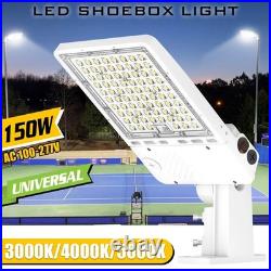 Dimmable 150W LED Shoebox Pole Light Dusk To Dawn Street Light 3000K/4000K/5000K