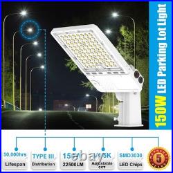 Dimmable 150W LED Shoebox Pole Light Dusk To Dawn Street Light 3000K/4000K/5000K