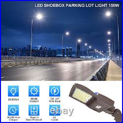 Dusk To Dawn 200W LED Shoebox Street Parking Lot Lights Slip Fitter UL Listed