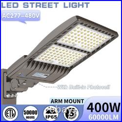 Dusk To Dawn LED Parking Lot Pole Light 400W Shoebox Fixture 60000LM AC 277-480V