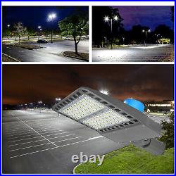 Dusk to Dawn 200W LED Parking Lot Lights Street Light Shoebox Pole Light Fixture