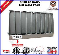 Dusk to Dawn LED Wall Pack lights 65W, 90W, 120W, 135W Outdoor Commercial 5700K