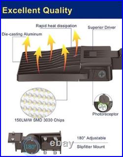 Dusk to Dawn Led Shoebox Street Area Lighting 200W 5000K Parking Lot Flood Light